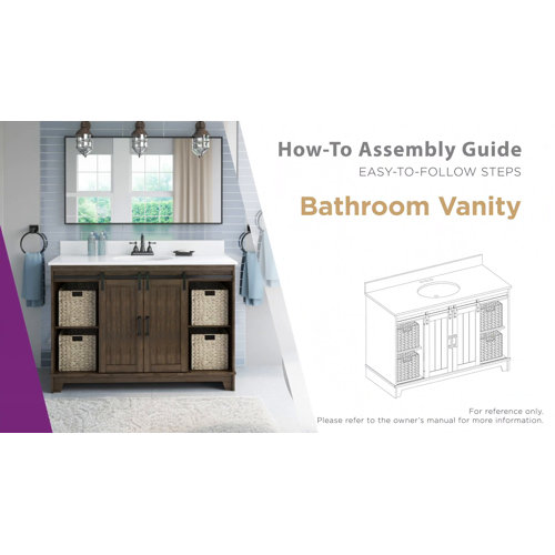 Sand & Stable Braylen Sliding Barn Door 48" Single Bathroom Vanity Set